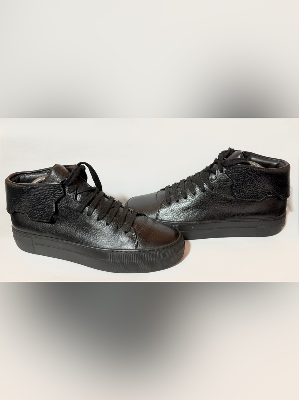 Buscemi 90MM Mid Top Sneakers EU 41 US 8 Black Leather